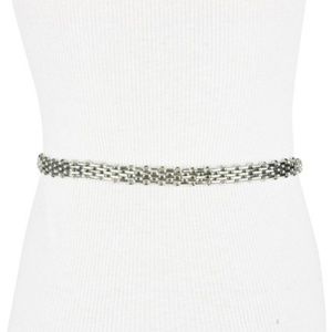 BCBG WAIST BELT VEGAN LEATHER FRONT CHAIN BACK